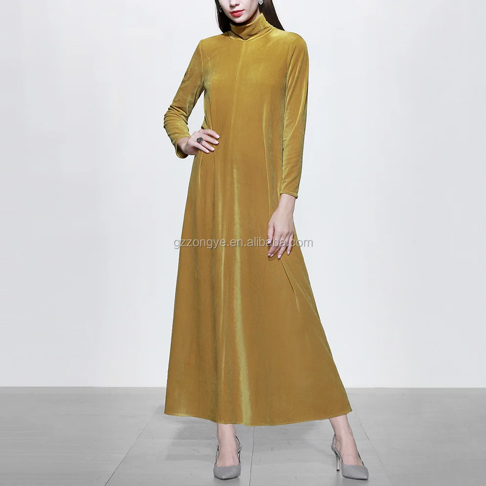 Latest Fashion Long yellow elegant Casual Dress