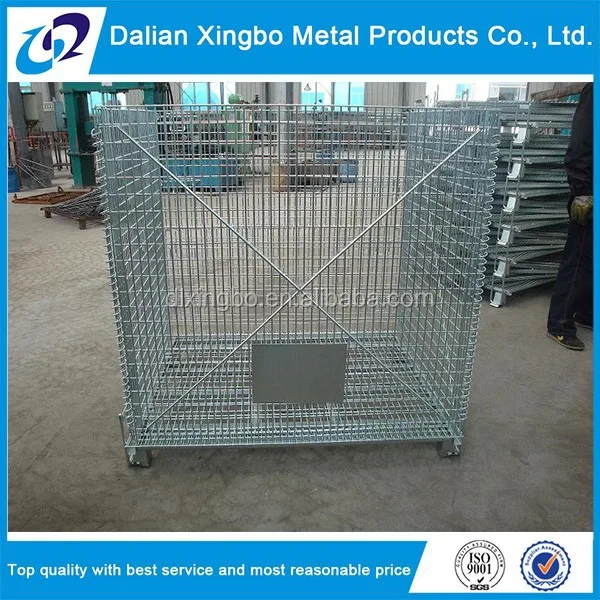 Складной жесткий металлический прочный ящик для хранения металлическая проволочная сетка контейнер