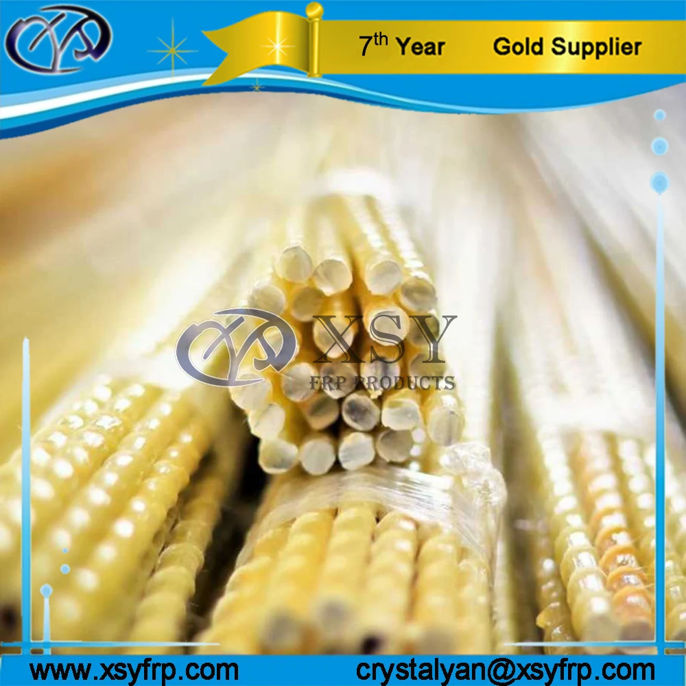 Epoxy Composite Fiberglass Rebar, FRP Fiberglass Threaded Rebar ,Glassfiber Rebar