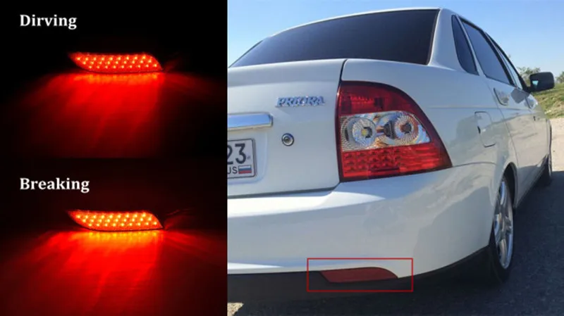 Car Auto Parts LED fog back tail light rear bumper reflector for Lada Priora