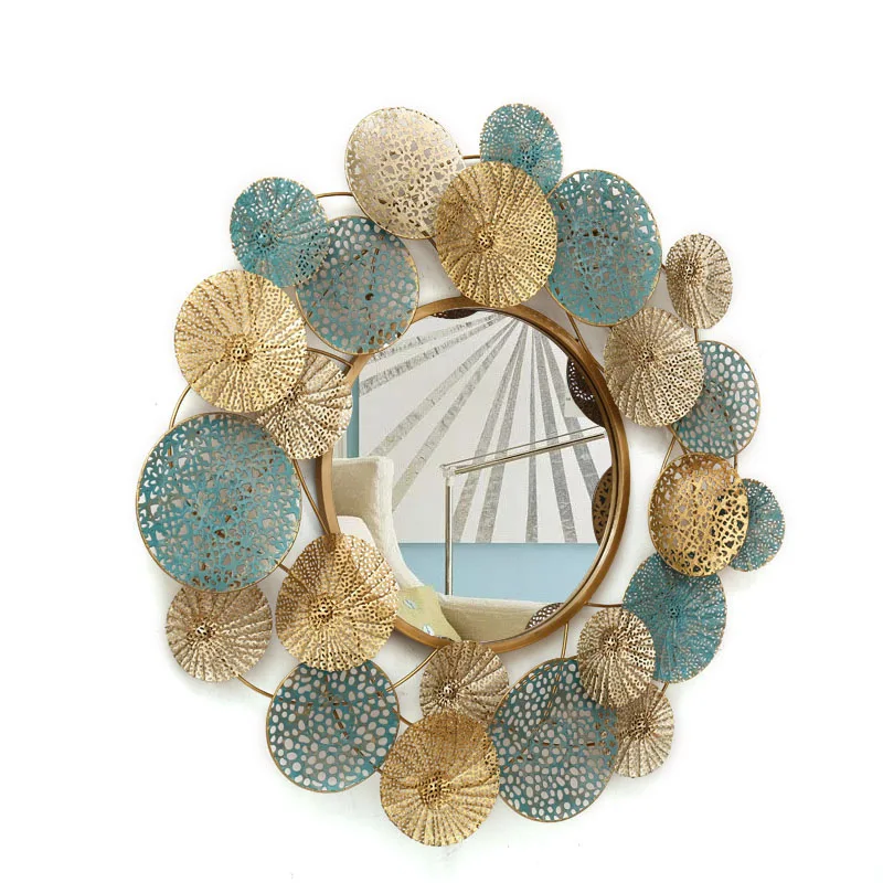 
Interior Fit Handmade Hanging Iron Home Wall Arts Decoration with Mirror 