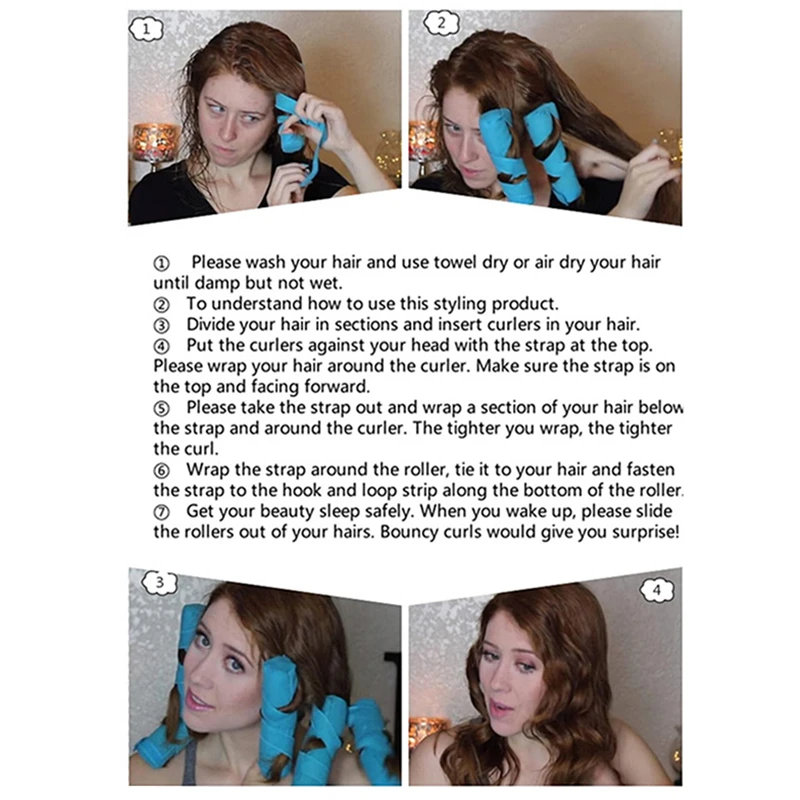 
New Style Nighttime Curlers Long Super Soft Foam Hair Sleep Roller Spiral Curls Styler 