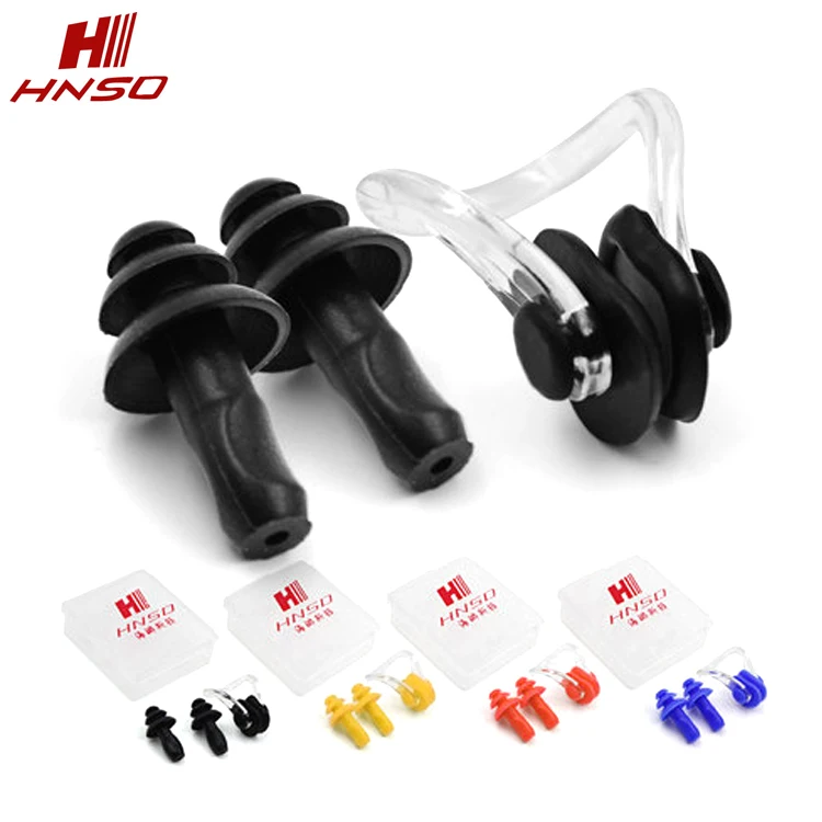 
Hot sale swimming accessory silicone earplug and nose clip with case 