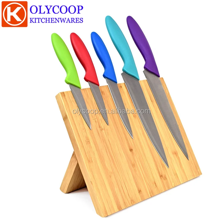 Natural Bamboo wood Magnetic Kitchen Knife display stand