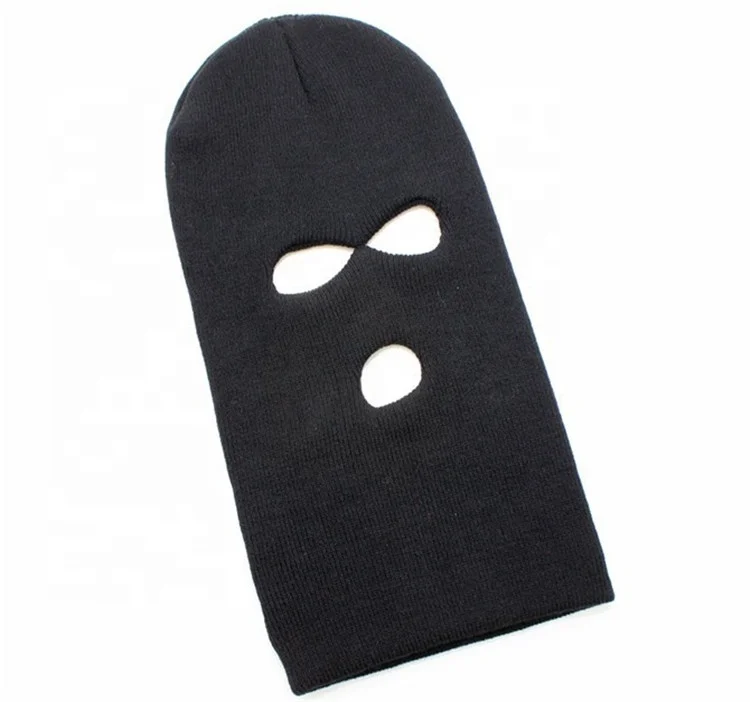 
Factory Wholesale Winter Acrylic Keep Warm 3 Hole Ski Face Mask Windproof Ear Balaclava Knitted Cap 