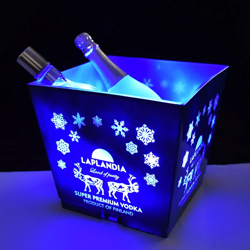 Best Cheap Square for Beer Wine Champagne Customized  Nightclub Modern Led Lights Ice Bucket