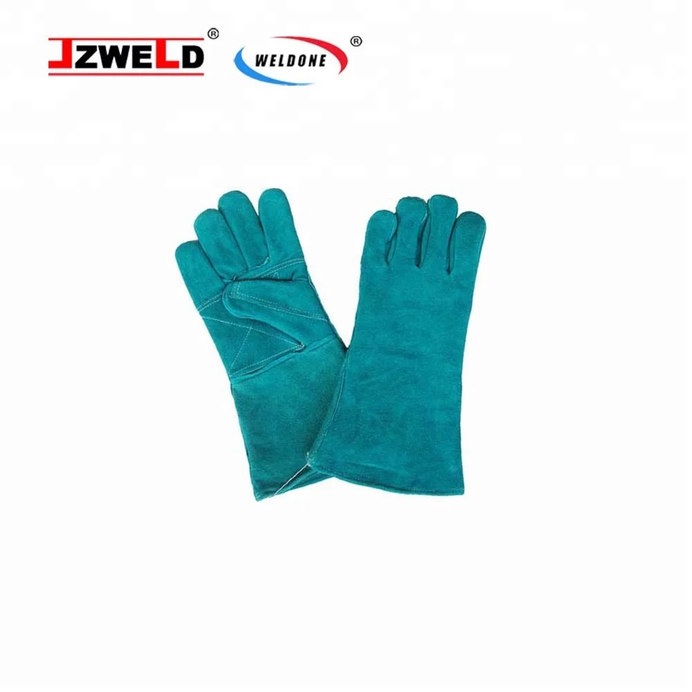 14' 16 Inch Cow Split Leather Cut/Heat Resistant Gloves Work Leather Industrial Gloves Welding Safe Hands Gloves With Grade AB
