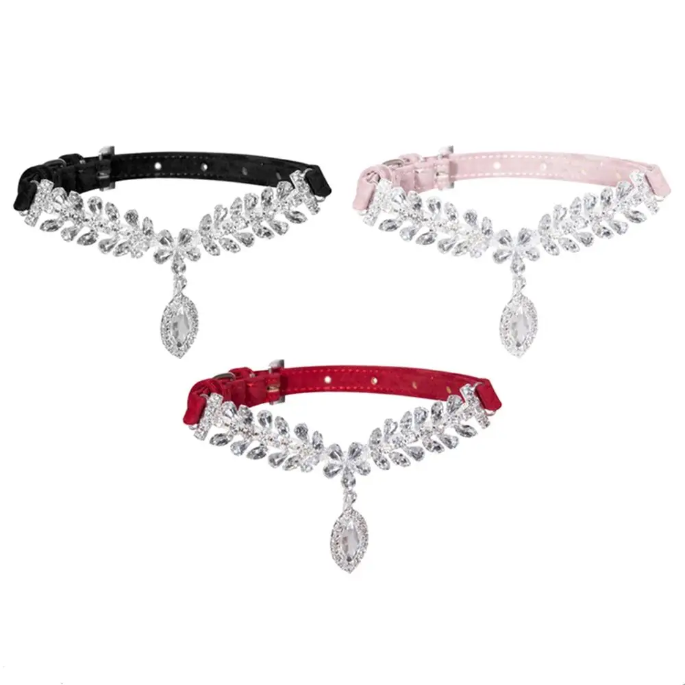 
Fashion Jeweled Bling Diamante Adjustable Pet Dog Collar 
