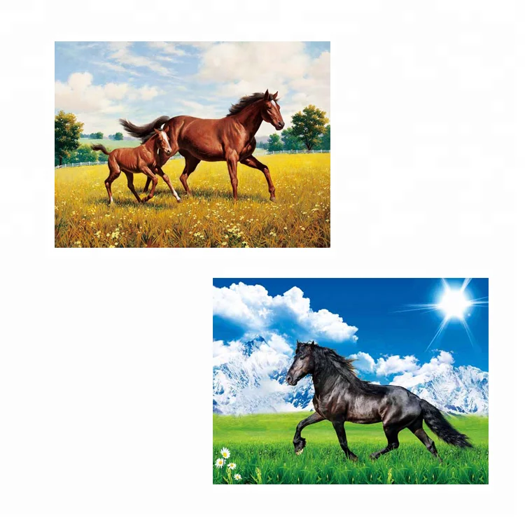 Lenticular sheet 3d printing painting horse 3d image wallpaper