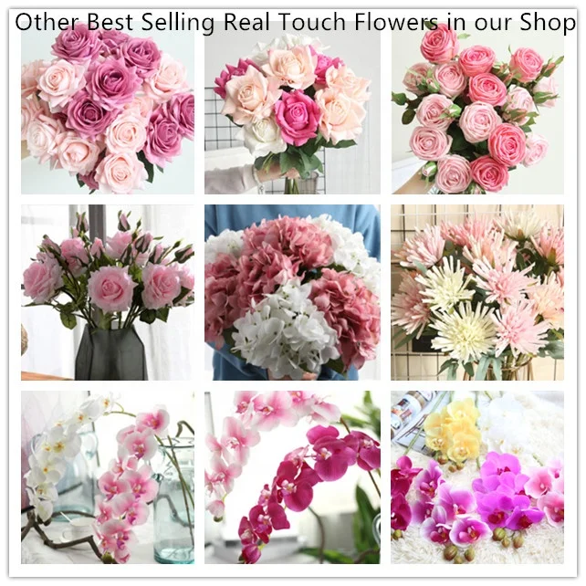 Wholesale High Quality Artificial Rose Buds Real Touch Latex Coated Flower Silk Wedding Decorative Flowers Bridal Bouquets