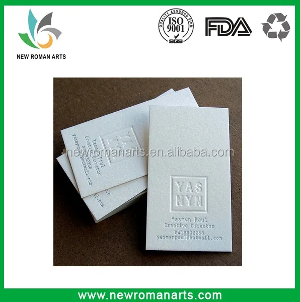 
Unique Newest Design Paper Custom Business cards Printing Debossed/Letterpressed White Clear Special paper business card 