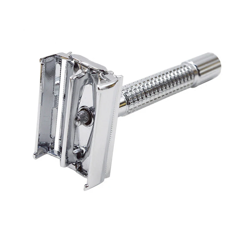 DE Butterfly Safety Razor for Men & Women Personal Care | Black Stainless Steel Butterfly Twist to Open Razor | Perfect shave