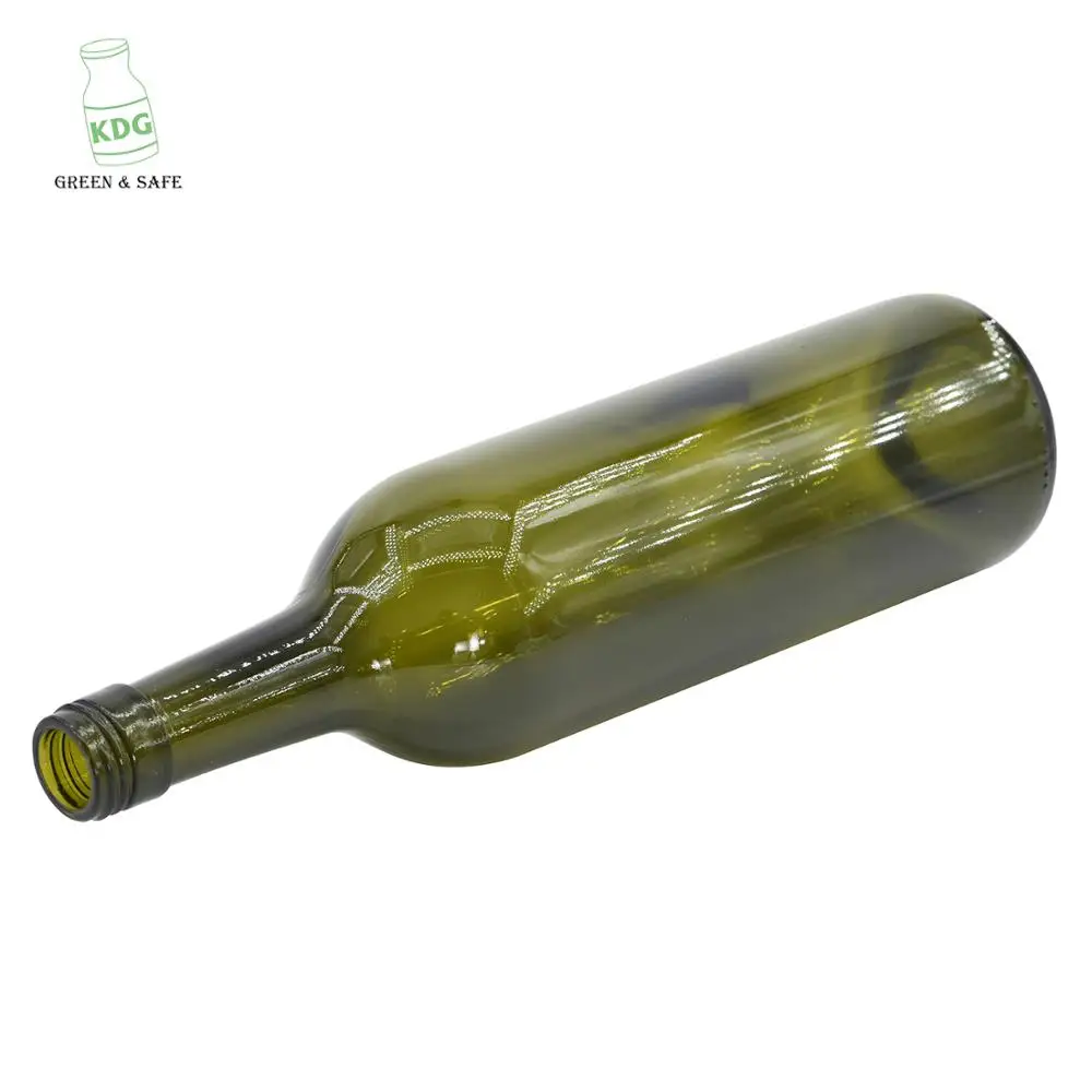 factory wholesale 750ml dark green wine glass bottle with screw top