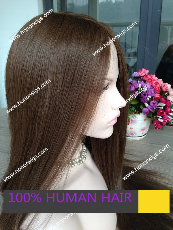 jewish wig 100% Chinese virgin hair silk top base JH51 #4 kosher wig light brown color 22inches big layer in stock