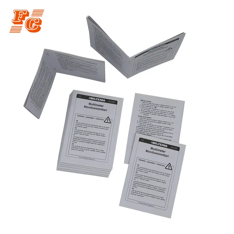 Printing product folding brochure instructions manual