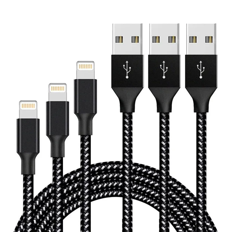 Лидер продаж, нейлоновый USB-кабель для зарядки, Плетеный USB-кабель для передачи данных, кабель для быстрой зарядки iPhone