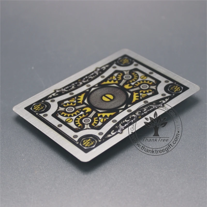 
custom made both sides engraved color printing metal playing cards wholesale 
