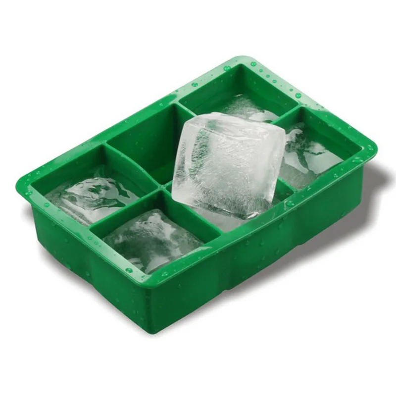 
Food grade 6 square cavities silicone ice cube tray 