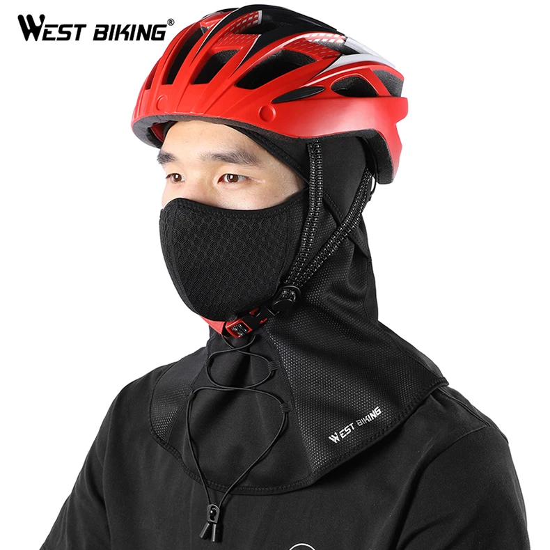 WEST BIKING Bicycle Breathable Full Cycling Face Mask For Bike Bicycle Hat Winter Scarf Sport Bike Riding Black Face Shield Mask