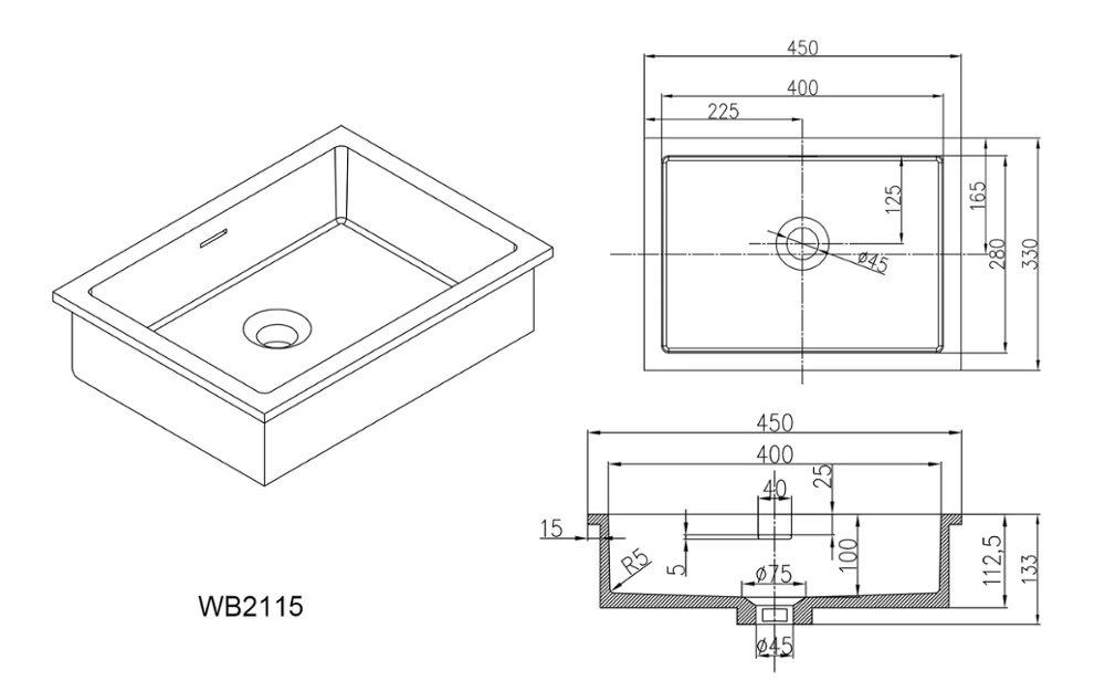 Stone Durable Strong Stains Resistant Non Porous Acrylic Bathroom Sink