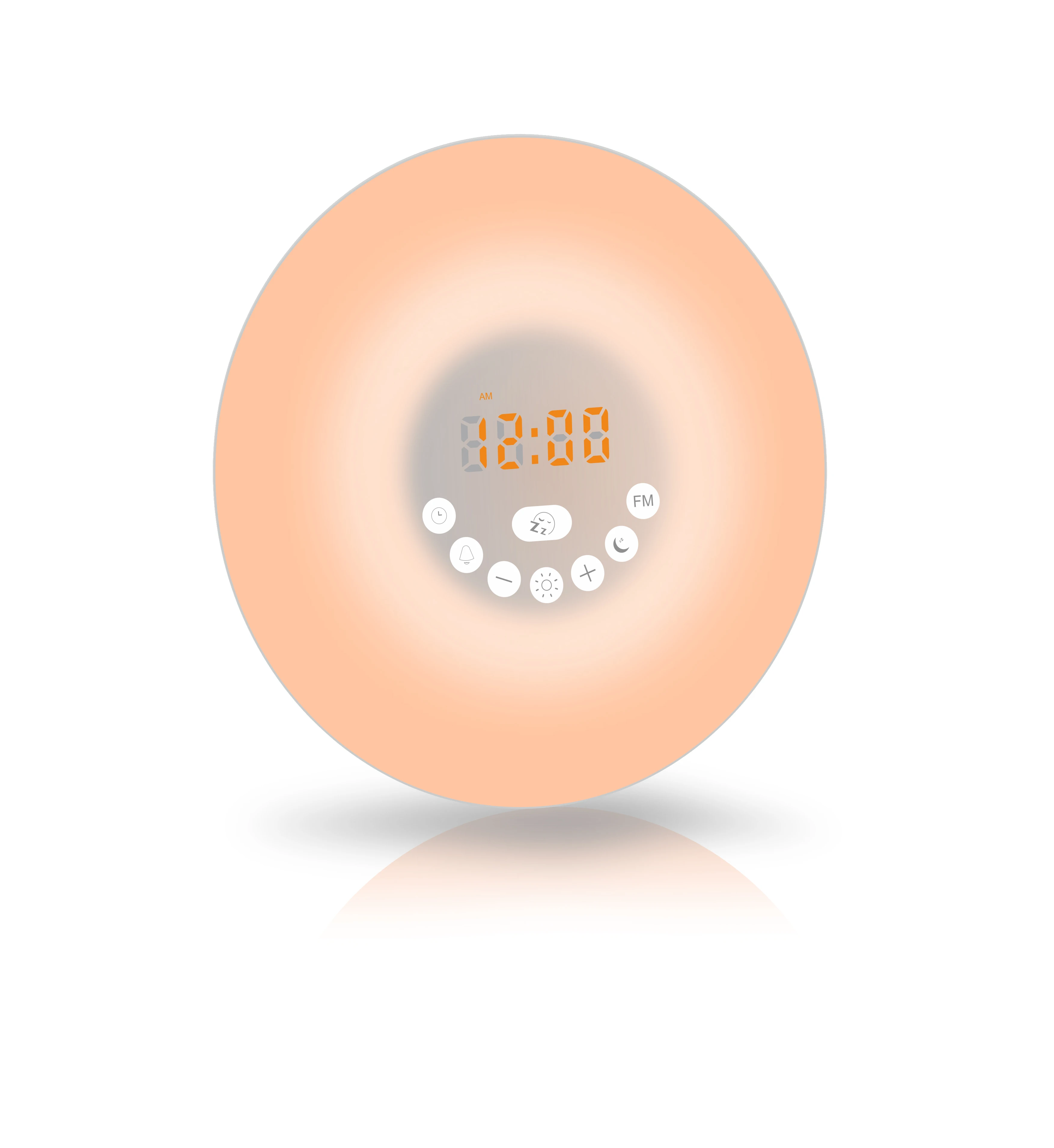 
digital fm radio alarm clock with LED display wake up/sleeping night light 