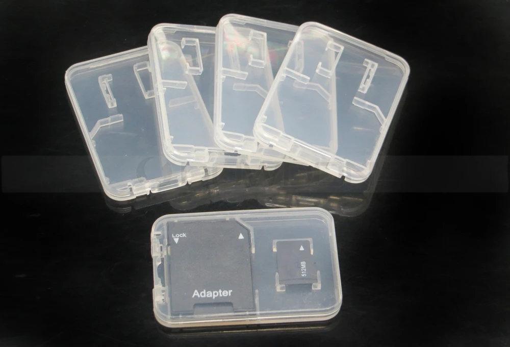 Memory Card Holder Case for Standard SDHC TF SD Card Adapter Micro SD Card White Plastic Case