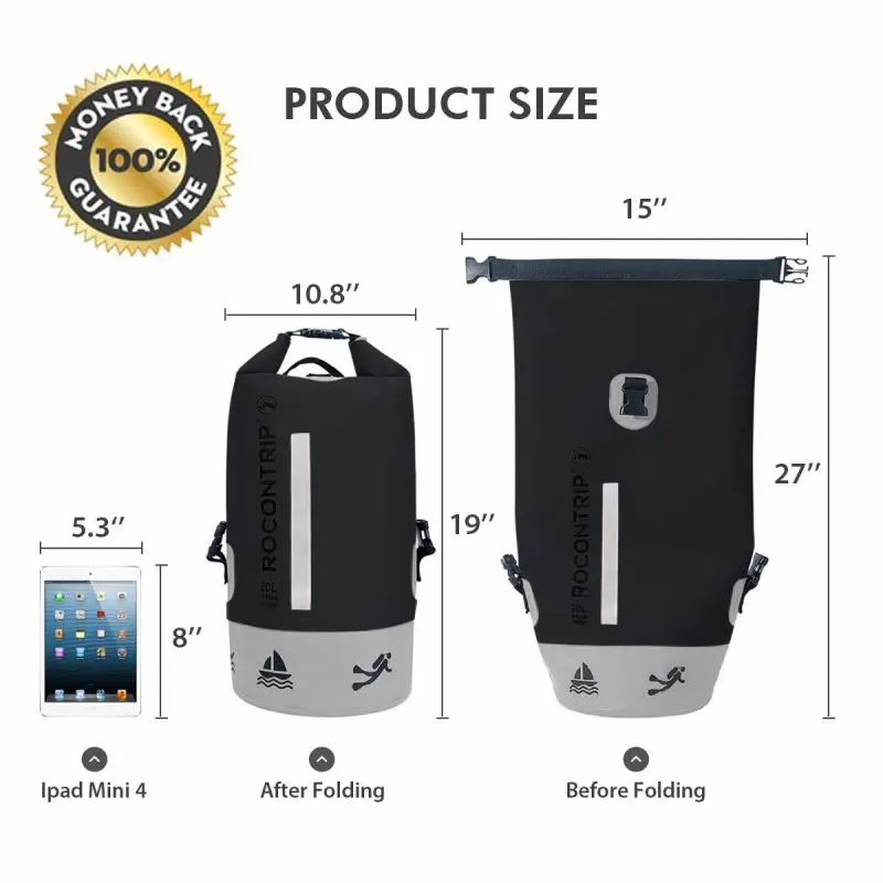 Dongguan hot sale new style outdoor camping accessories hiking swimming boating 500D PVC tarpaulin waterproof dry bag