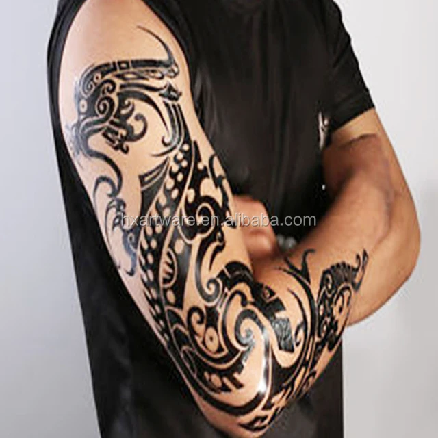 
Full back and full arm sleeve temporary tattoo sticker with stock designs 