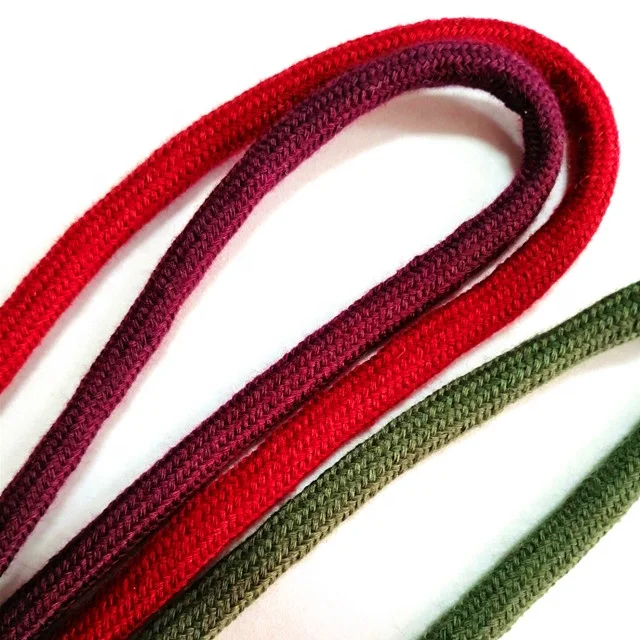 
6mm colored braided cotton rope packaging rope 