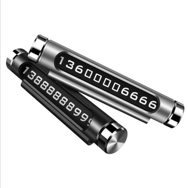 Digital Telephone Number Card Car Phone Number Plates Night Light Temporary Car Parking Card