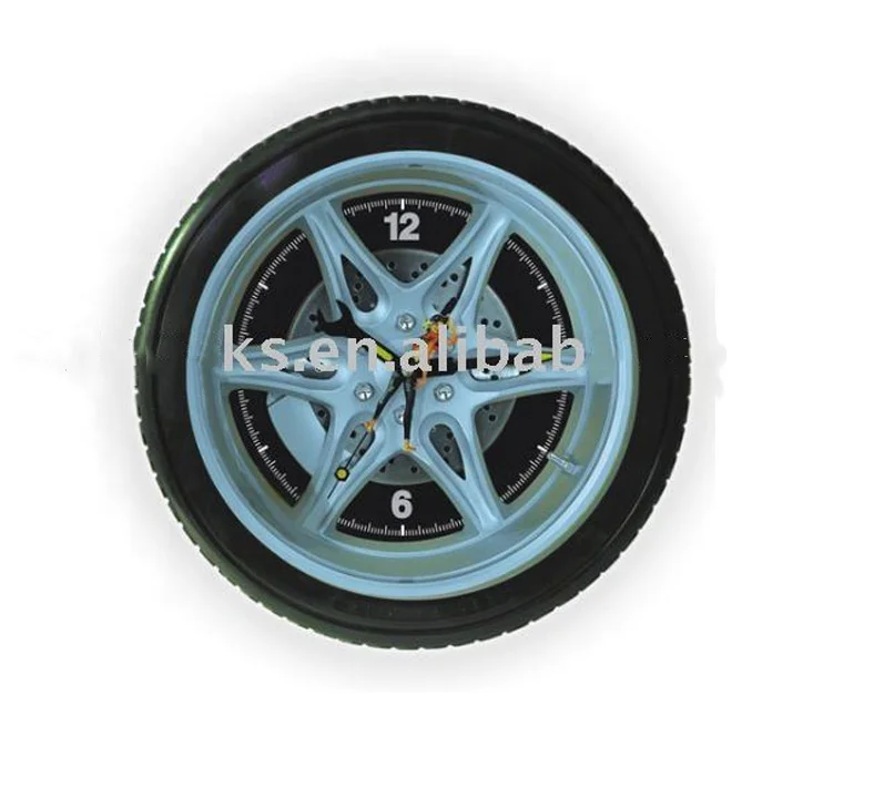 14Inch Large Size Fashion Round Tire Shape Design Decorative Wall Clock