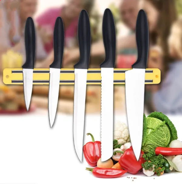 professional strong magnet knife holder magnetic knife block holder spice rack  with black color  for refrigerator