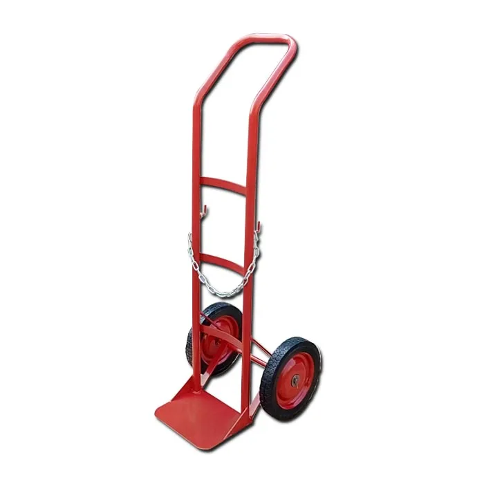 Steel gas cylinder carts hand hydraulic Trolley with two wheels