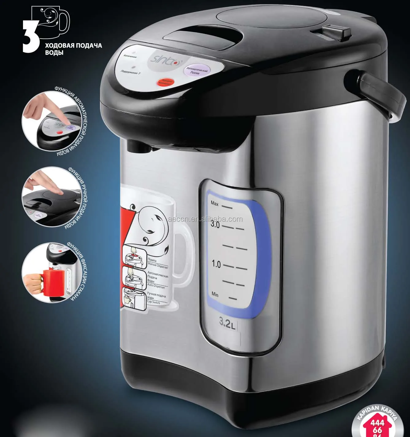 
new CB, CE, ROHS ,304 stainless steel electric hot boiling thermo pot 