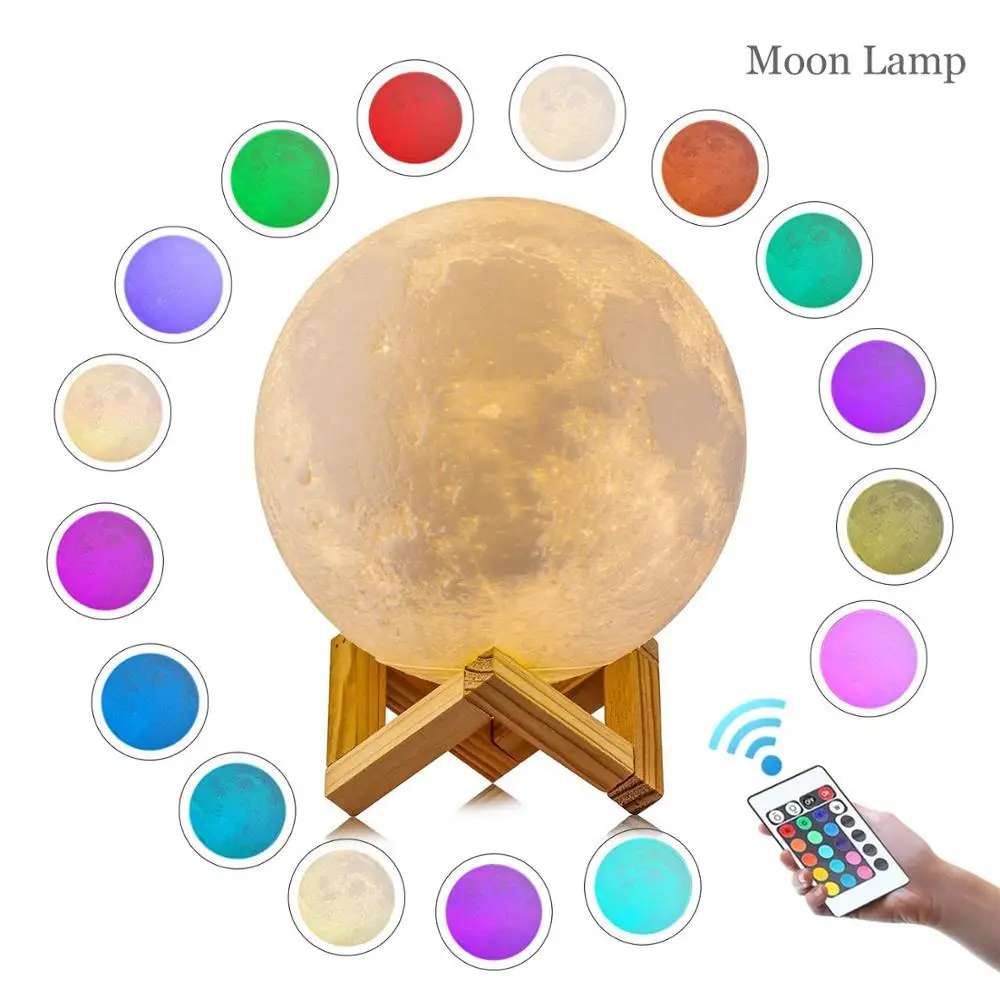 Best Price No Minimum 15 cm Touch 16 Colour 3d Lunar Moon Globe Lamp Manufacturer In China