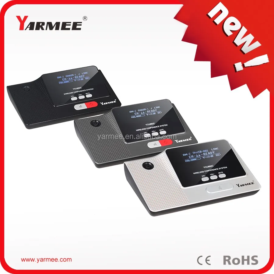 Rechargeable wireless video conference systemconference microphone delegate unit chairman unit YCU892C/D