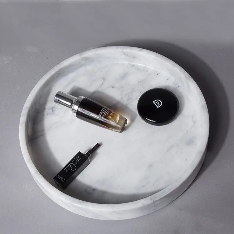 
Custom circular marble one piece serving tray  (60830097555)