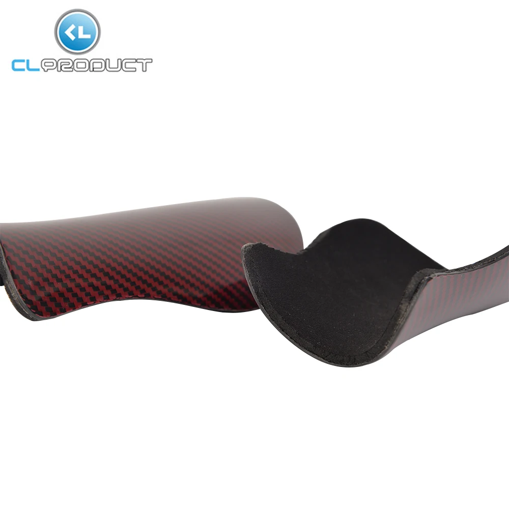 Free Shipping Hot Sell Red Carbon Shin Pads Carbon Fiber Knee Carbon Fiber Soccer Shin Guard for Football Race