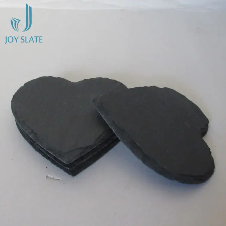 Natural Black Slate For Desk Replacement Fashionable Design With Great Price Square Stone Beer Cup Coaster Tea Mat Detail