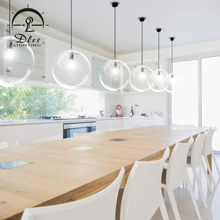 Simple Design Home Indoor Living Room Acrylic Led Modern Decor Pendant Lamp Ball Chandeliers