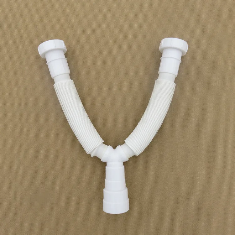 Double plastic drain hose sink waste hose crinkle hose flexible pipe