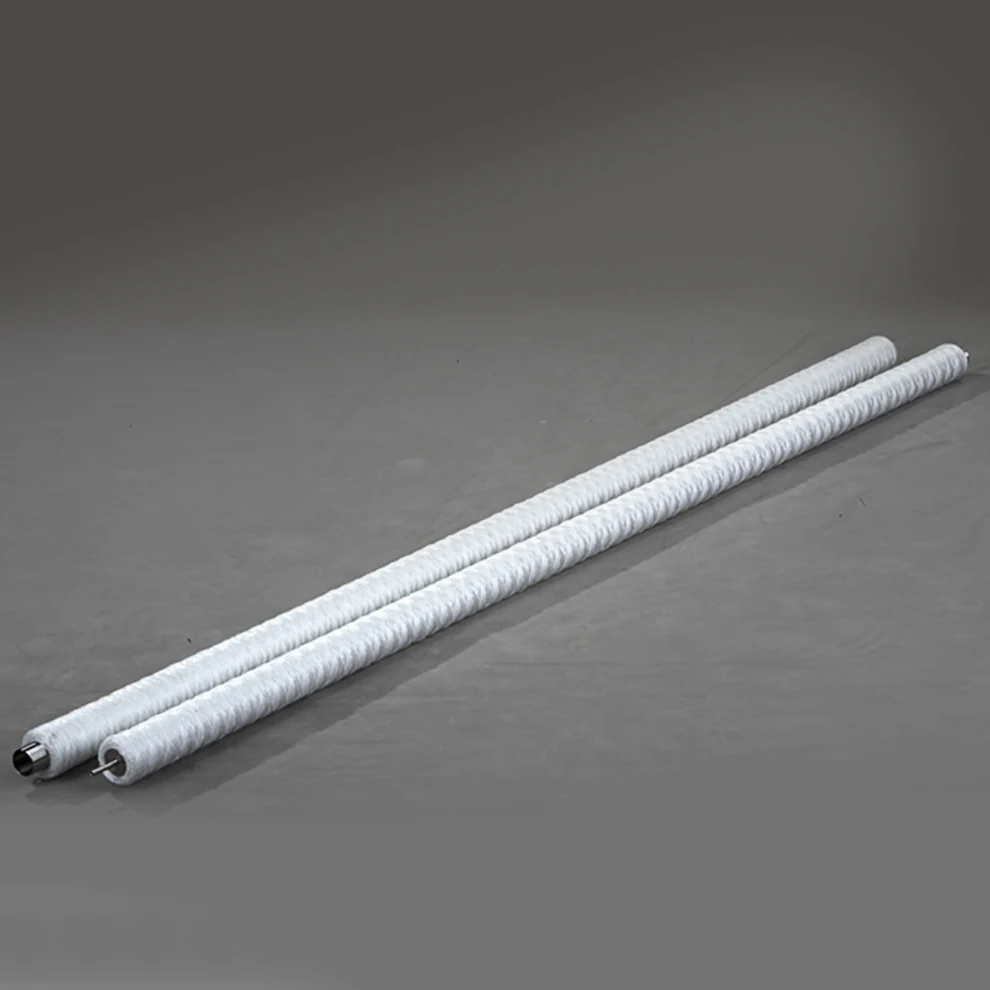 Food grade 5/10 inch 1 micron pp yarn pp core /bleached cotton pp core/ glass fiber ss core string wound water cartridge