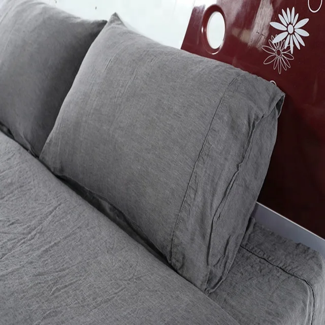 100% french flax linen bedding set pure linen comforter set duvet cover stone washed bed sheet bed sheet set wholesale