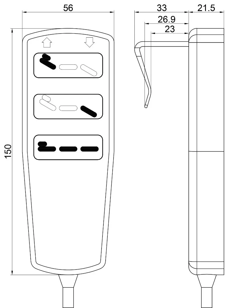 LINEAR ACTUATOR CONTROL REMOTE HANDSET JS35SB 3 FUNCTION BED