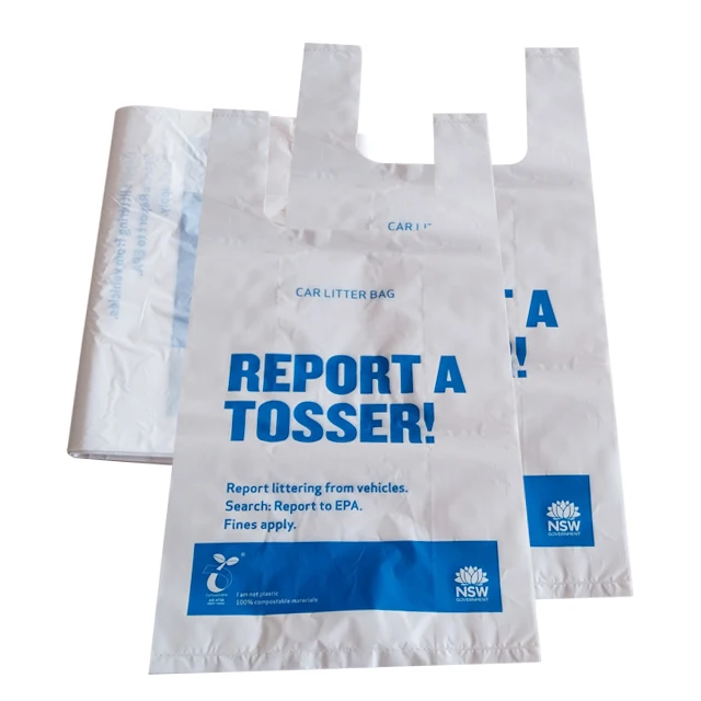 corn starch based biodegradable plastic carry bag