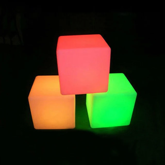 Led lighting furniture cube seat illuminated PE material led cube chair light up