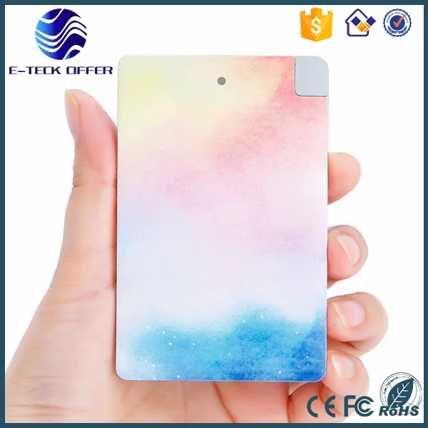Powerbank 3000mAh credit card for resale with printing without logo