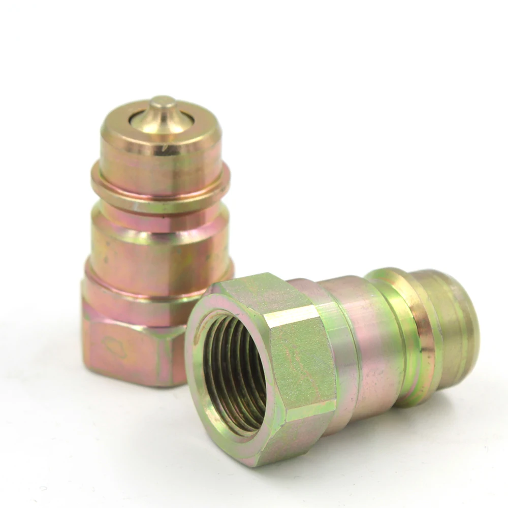 1/2 inch ISO A double shut-off hexavalent chromium hydraulic quick connect hose couplings