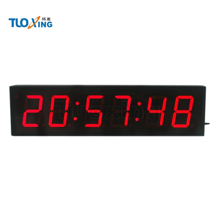 Indoor 5 inch 6 digit led digital clock display wall clock