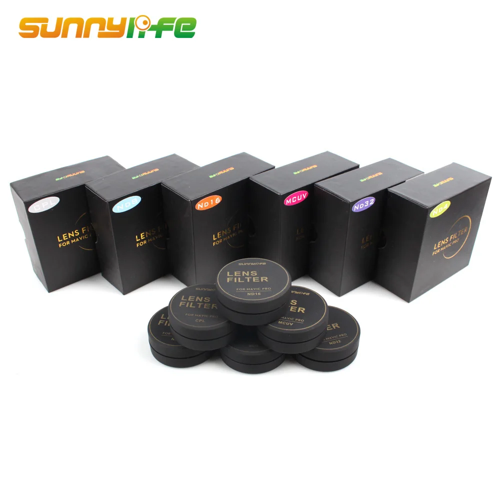 Новый фильтр объектива Sunnylife MCUV CPL ND4 ND8 ND16 ND32 для DJI MAVIC PRO Платиновый и